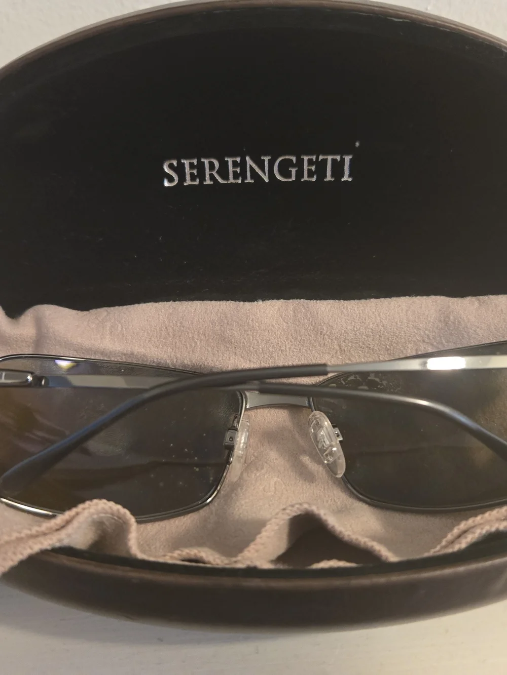 Serengeti Men's Black Sunglasses with Dark Lenses